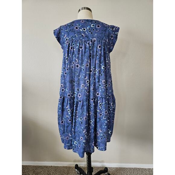 Lucky Brand Printed Peasant Mini Dress, Size XS - Picture 7 of 11